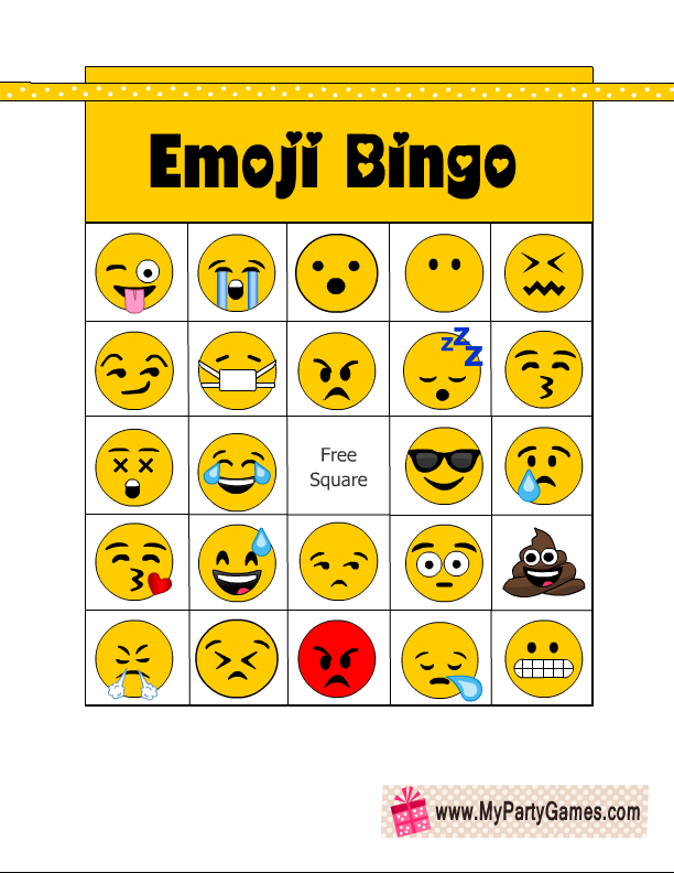 free printable emoji bingo game catchmyparty.com