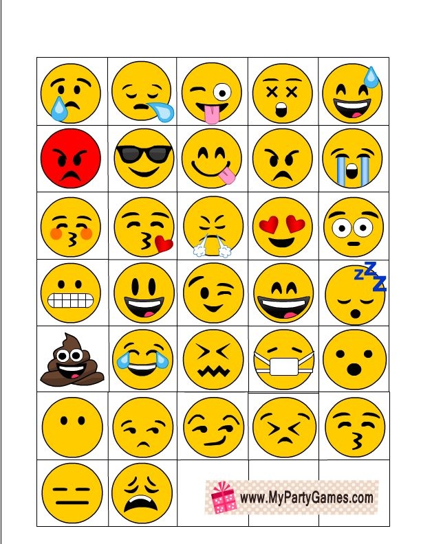 Free Printable Emoji Bingo Game For Kids And Adults Emoji Bingo