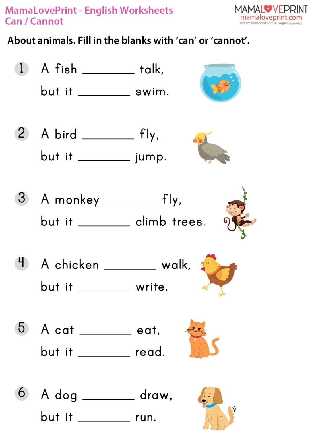 free printable english worksheets game