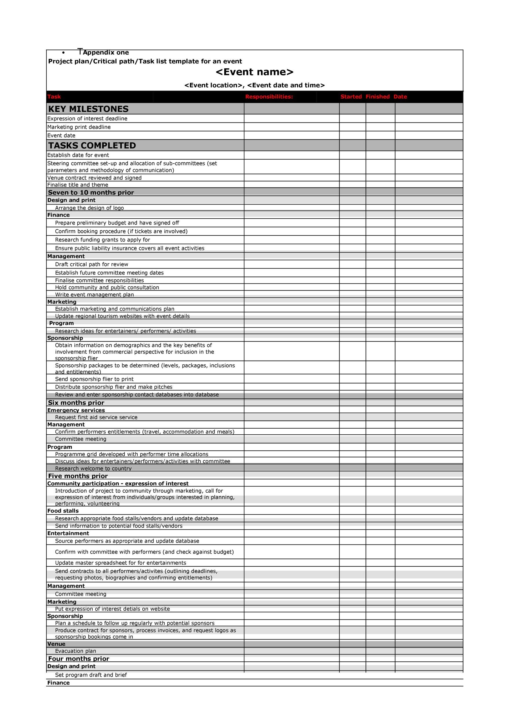 Free Printable Event Planning Template Printable Templates