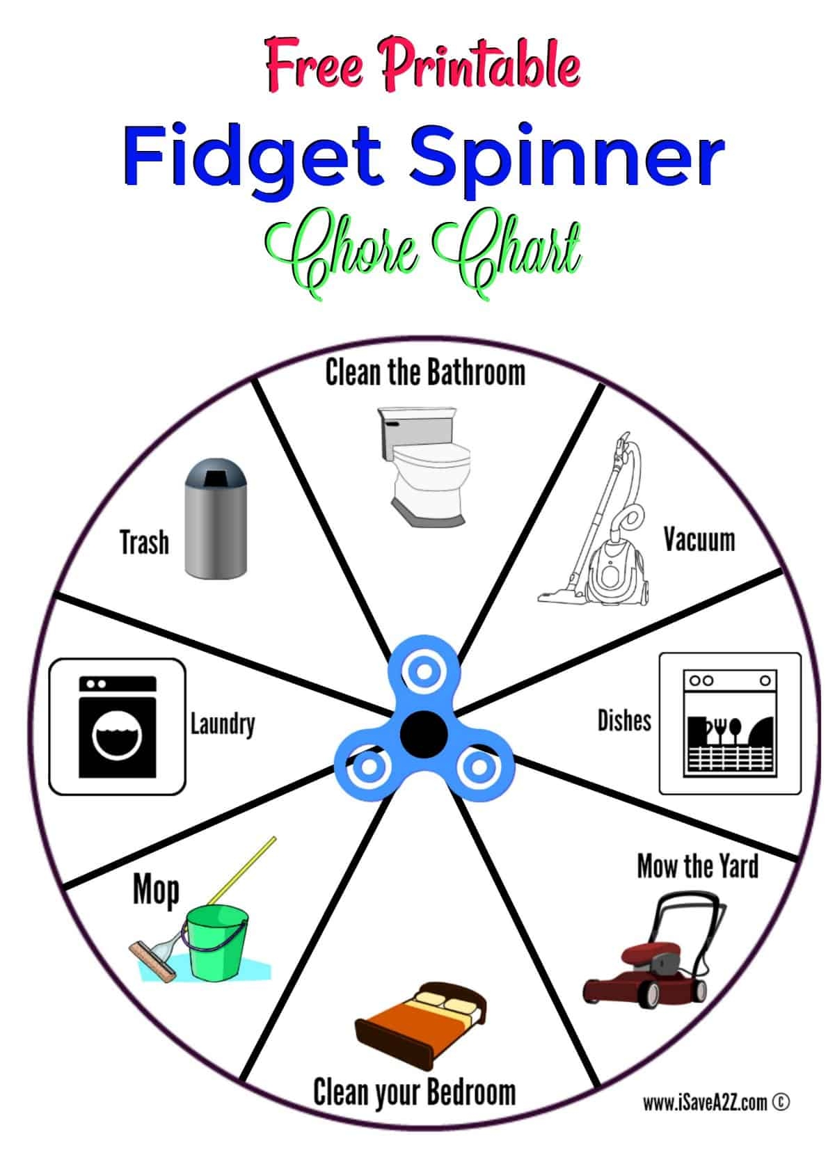 Free Printable Fidget Spinner Chore Chart ISaveA2Z