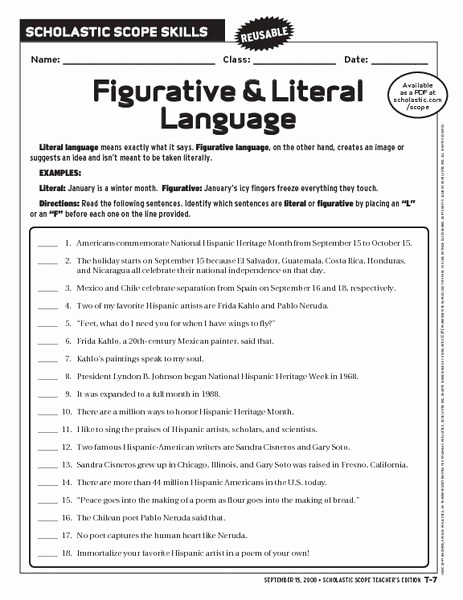 Free Printable Figurative Language Worksheets Luxury Figurative And 