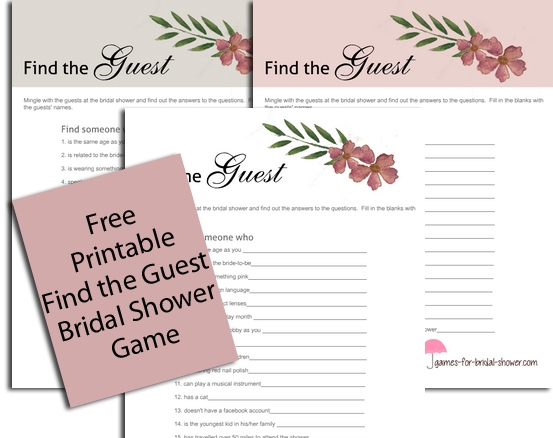 Free Printable Find The Guest Icebreaker Game
