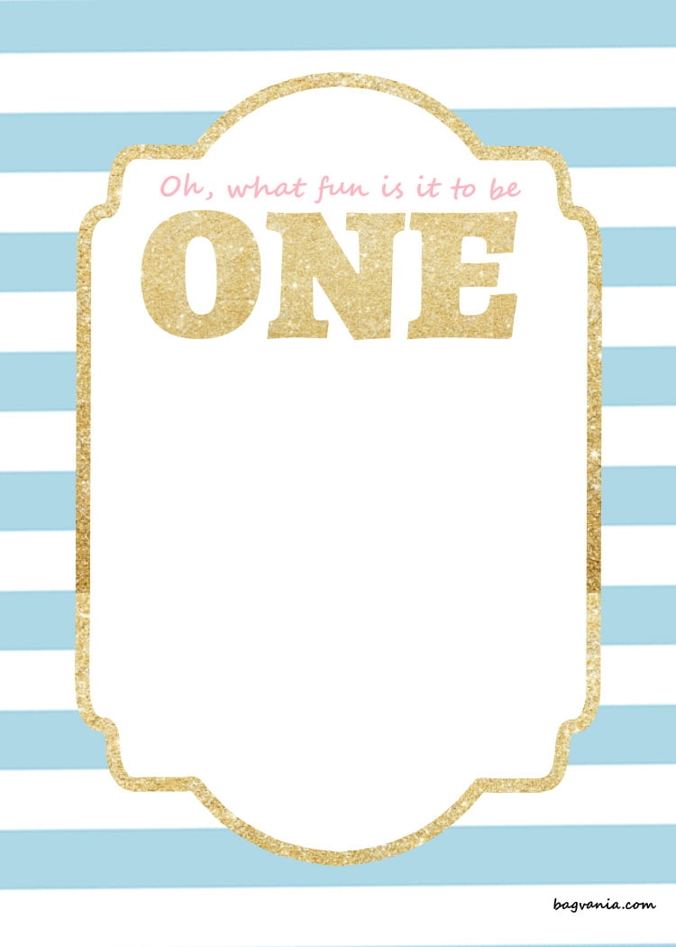 FREE Printable First Birthday Invitations Template Bagvania FREE 