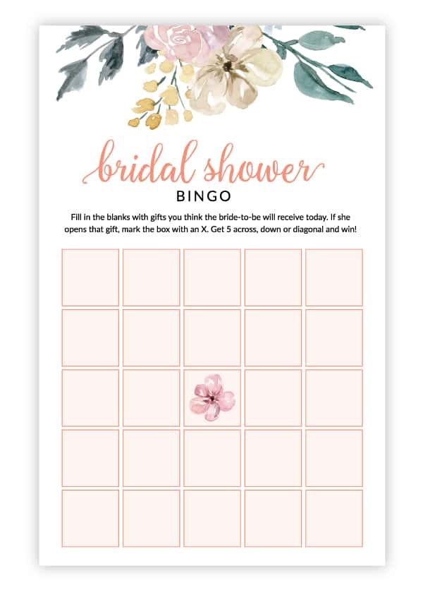 Free Printable Floral Bridal Shower Games And Activities