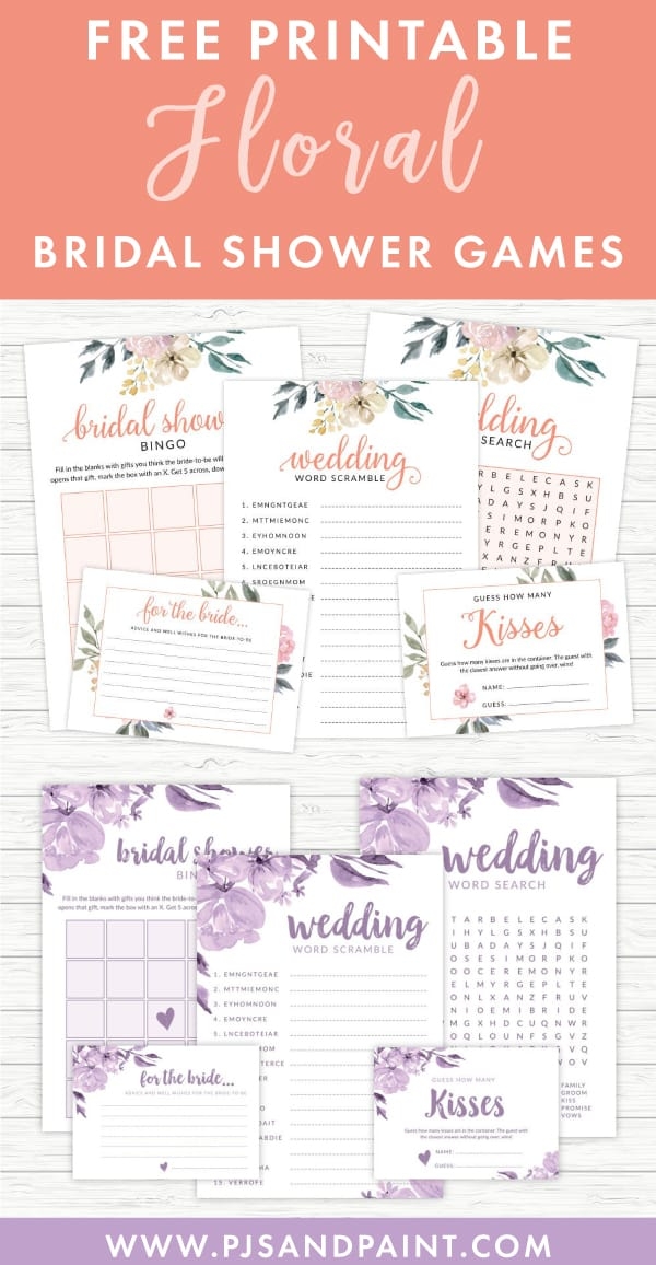Free Printable Floral Bridal Shower Games And Activities