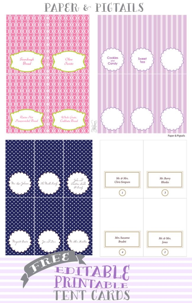 Free Printable Food Tent Cards Templates Printable Word Searches