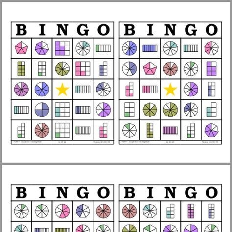Free Printable Fraction Bingo Games For Kids Artofit