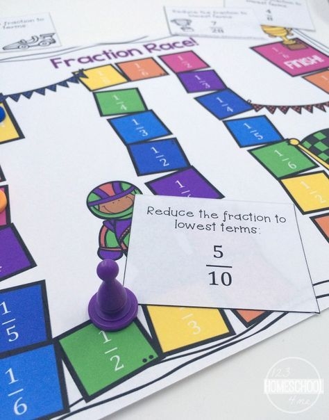 FREE Printable Fraction Board Math Games Fraction Games For Kids 