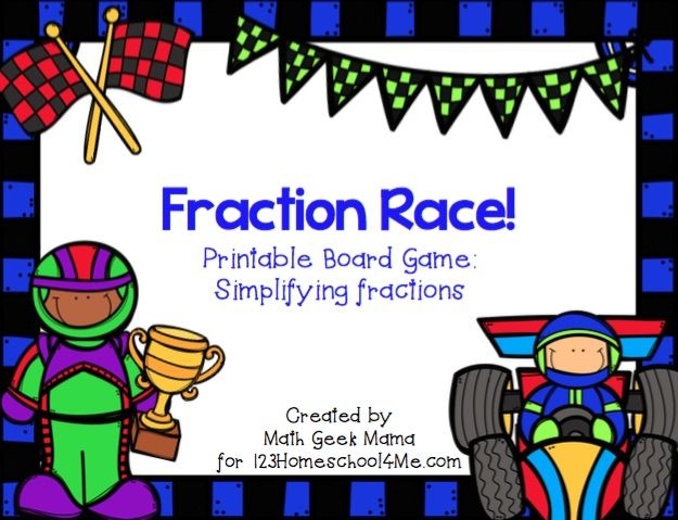 FREE Printable Fraction Board Math Games Fractions 5th Grade Math 