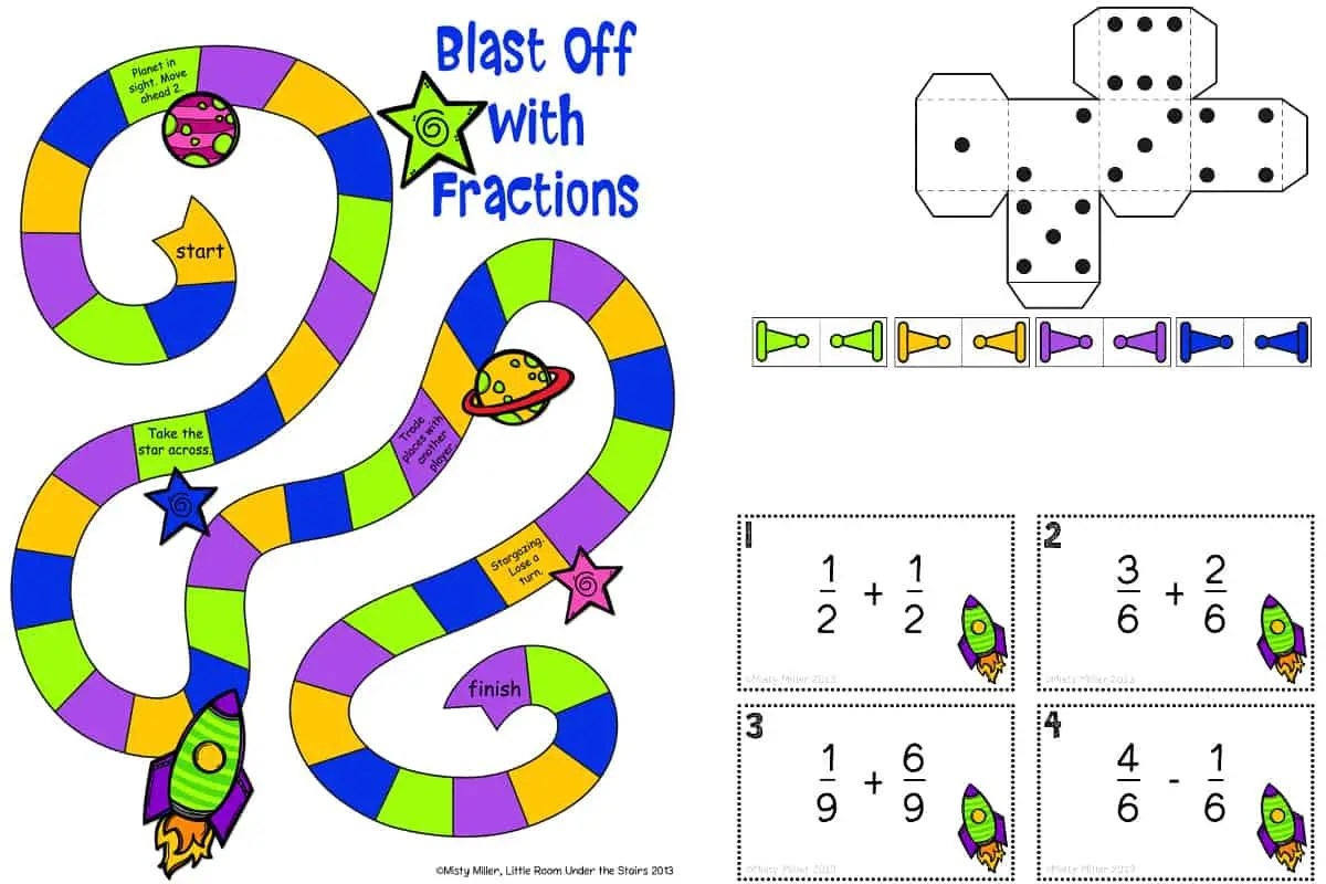 free printable fraction games for 5th grade