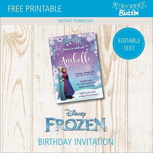 Free Printable Frozen Birthday Party Invitations Birthday Buzzin