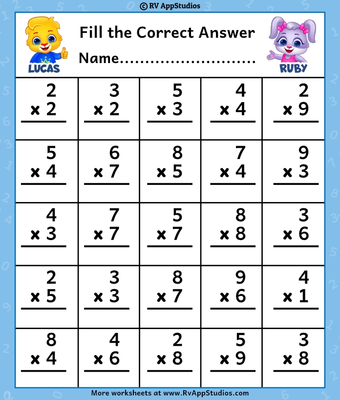 Free Printable Fun Multiplication Worksheet Worksheets Library