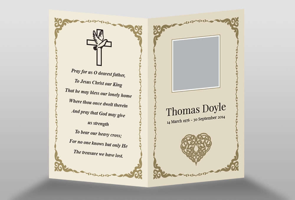 free printable funeral memorial card template