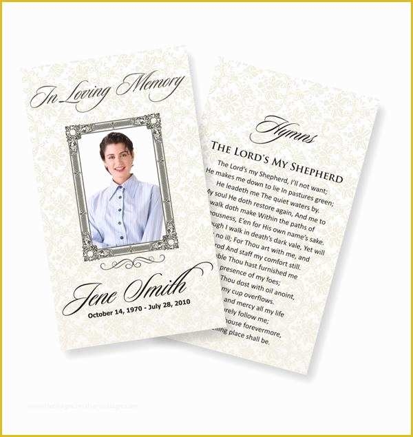 Free Printable Funeral Prayer Card Template Of Funeral Prayer Cards 