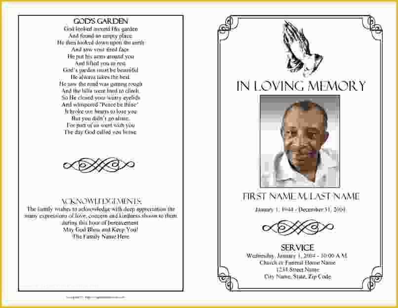Free Printable Funeral Prayer Card Template Of Memorial Service Program 
