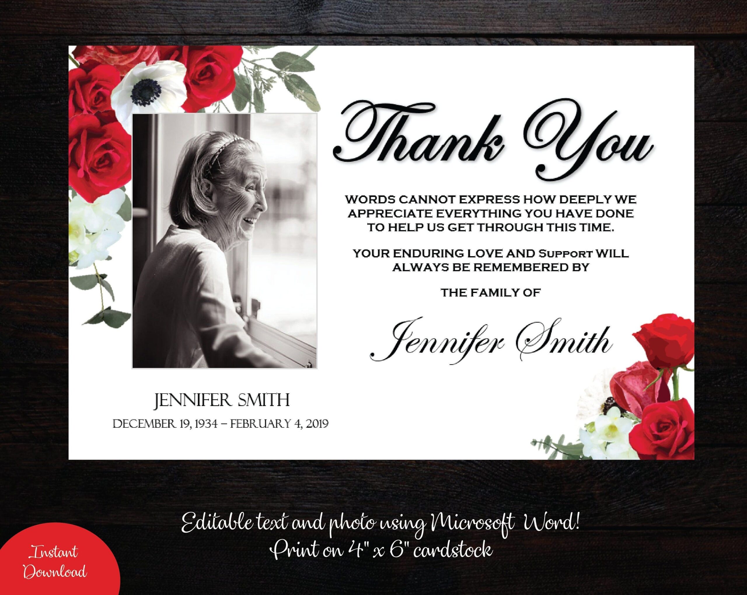 Free Printable Funeral Thank You Card Template Printa Vrogue co