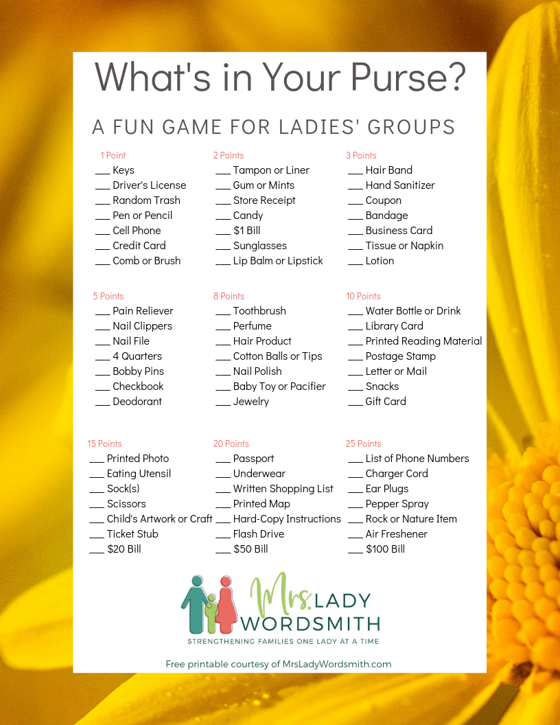 Free Printable Games For Womens Ministry Printable Sight Words List