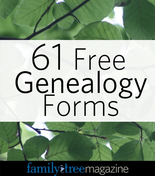 Free Printable Genealogy Forms Room Surf