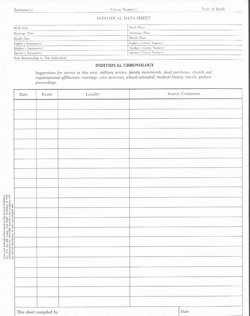 Free Printable Genealogy Worksheets Free Printable