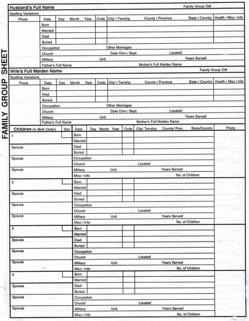 Free Printable Genealogy Worksheets Peggy Worksheets