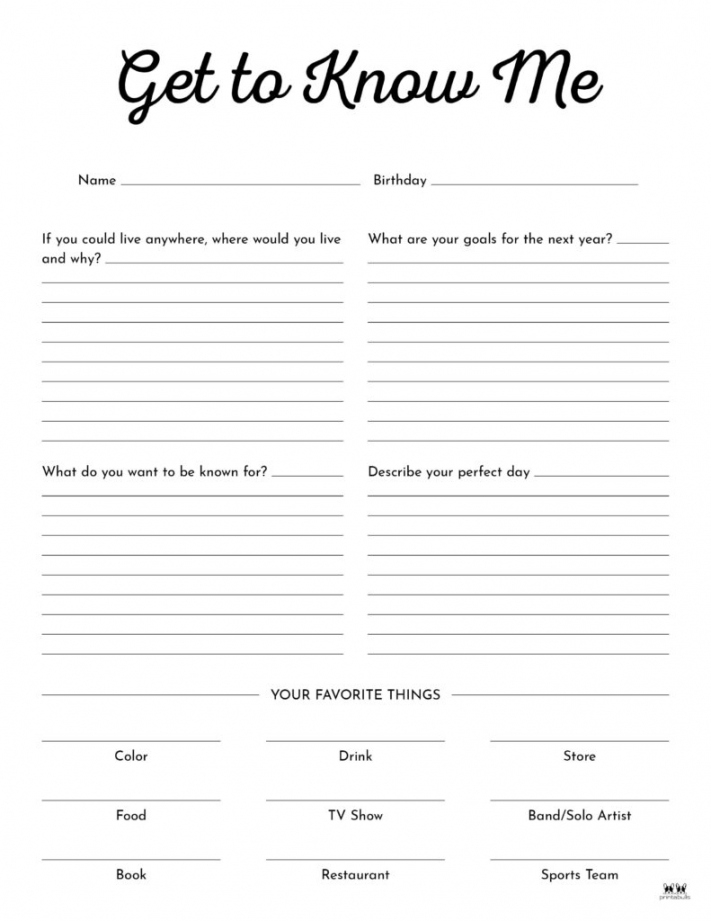 Free Printable Get To Know You Worksheet FREE Printable HQ