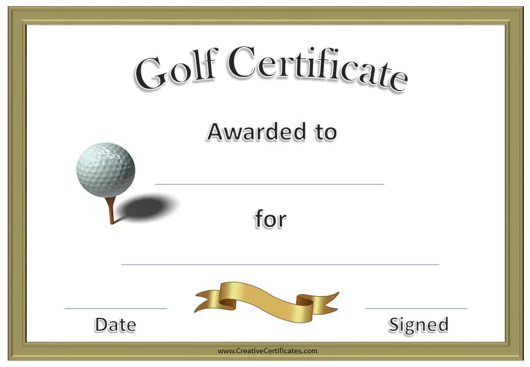 Free Printable Golf Award Certificates Printable Online