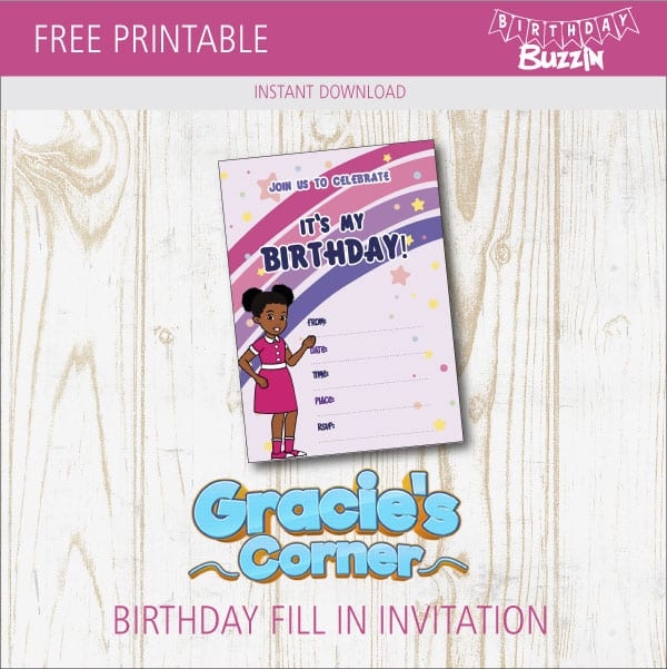 Free Printable Gracie s Corner Birthday Party Invitations Birthday Buzzin