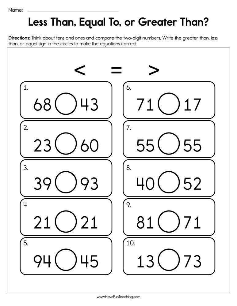 free printable greater than less than games