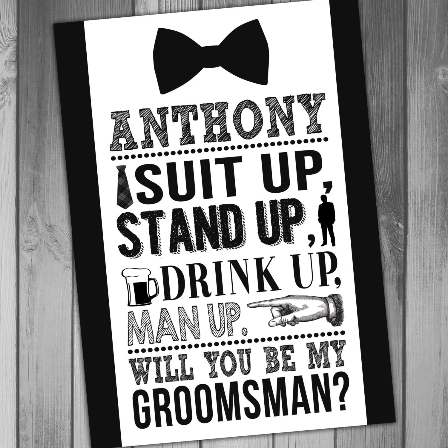 Free Printable Groomsman Card Template Will You Be My Groomsman 