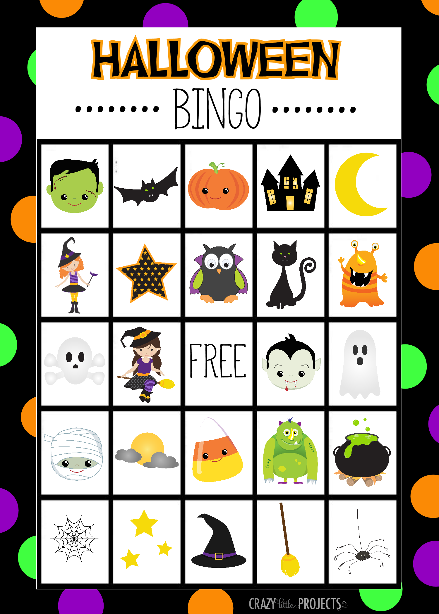 free printable halloween bingo game cards