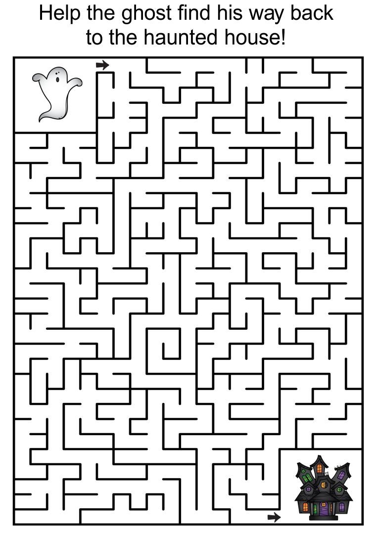 free printable halloween maze games