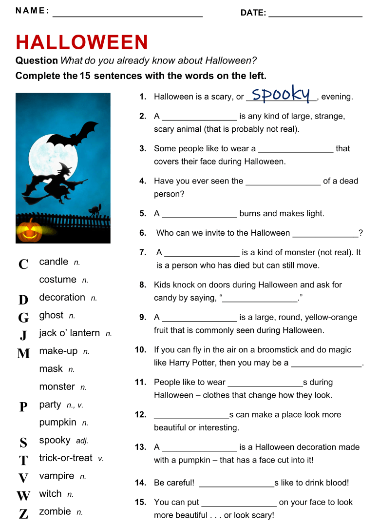 Free Printable Halloween Trivia