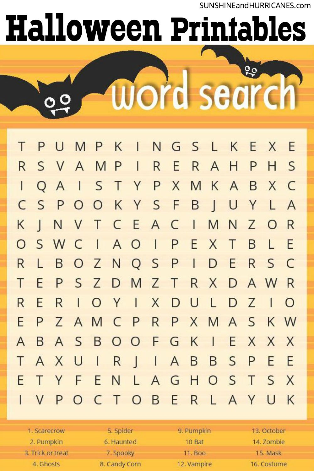 Free Printable Halloween Word Games For Adults Printable Form 