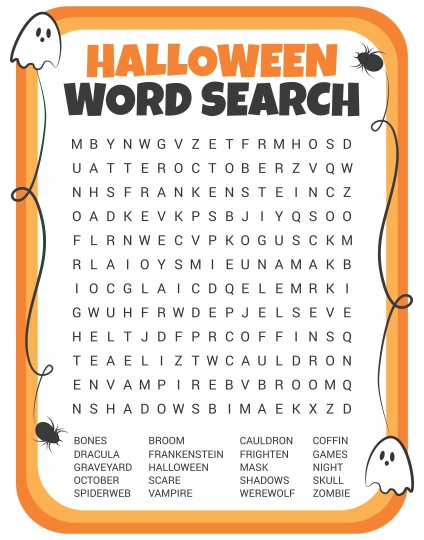 Free Printable Halloween Word Searches For Adults Word Search Printable 