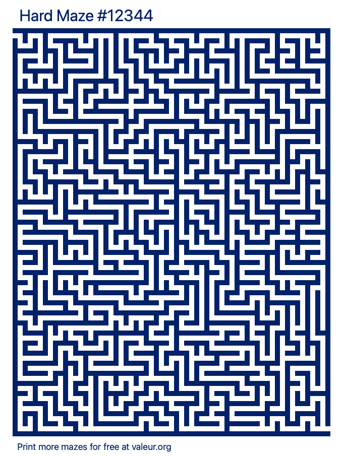 Free Printable Hard Maze With The Answer 12344