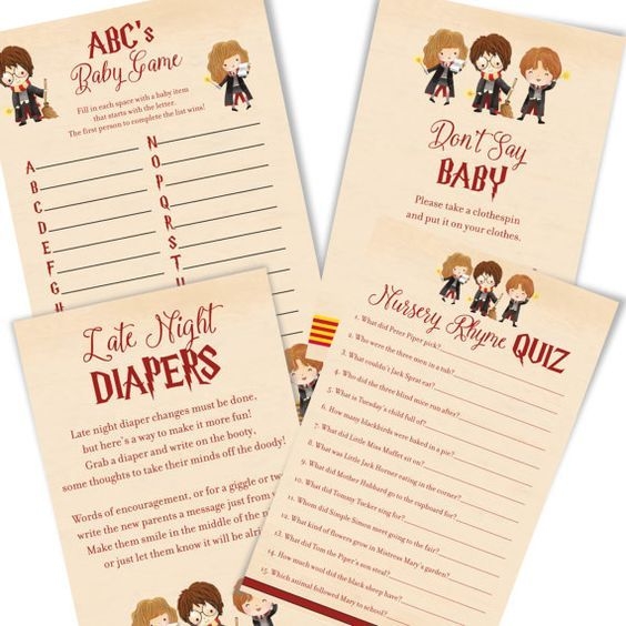 Free Printable Harry Potter Baby Shower Games Image To U