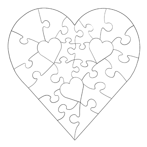 free printable heart puzzle template