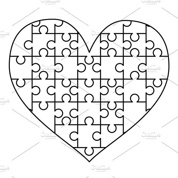 heart puzzle template pdf
