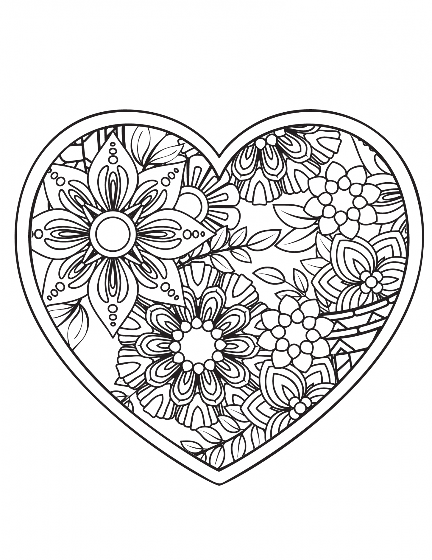 Free Printable Hearts Coloring Pages FREE Printable HQ