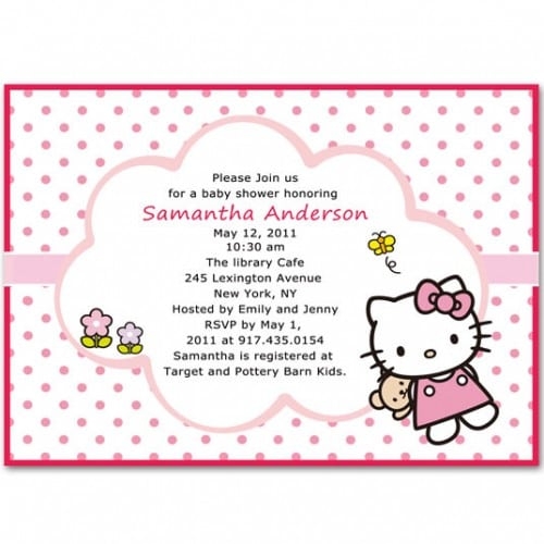 Free Printable Hello Kitty Baby Shower Invitation