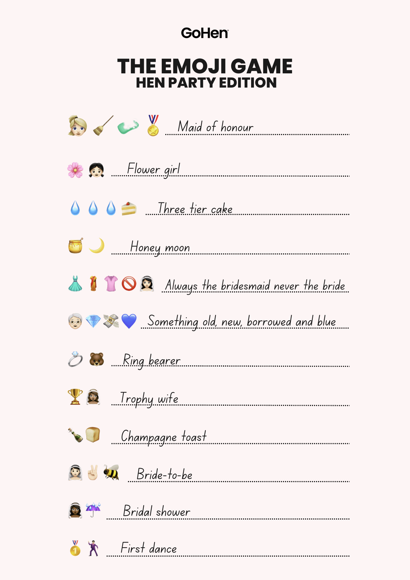free printable hen party games pdf
