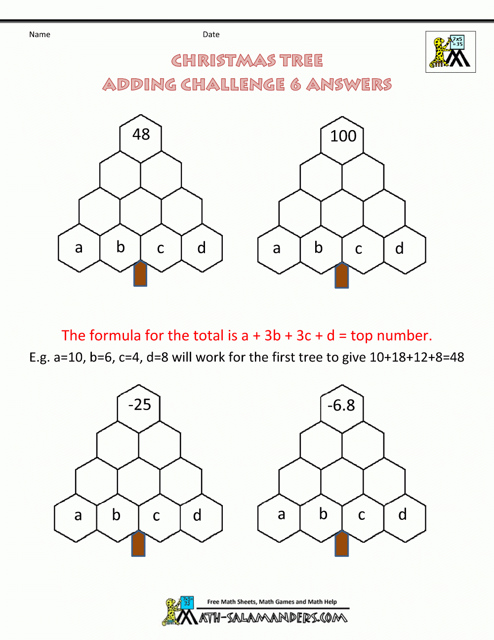 Free Printable Holiday Math Worksheets Printable Worksheets