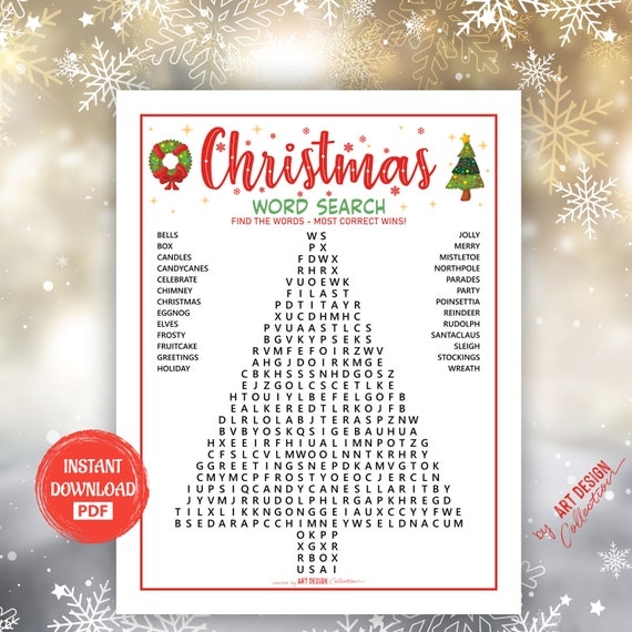free printable holiday word search games