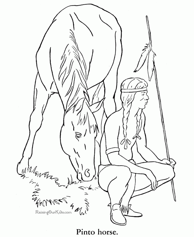 Free Printable Horses Coloring Page 021