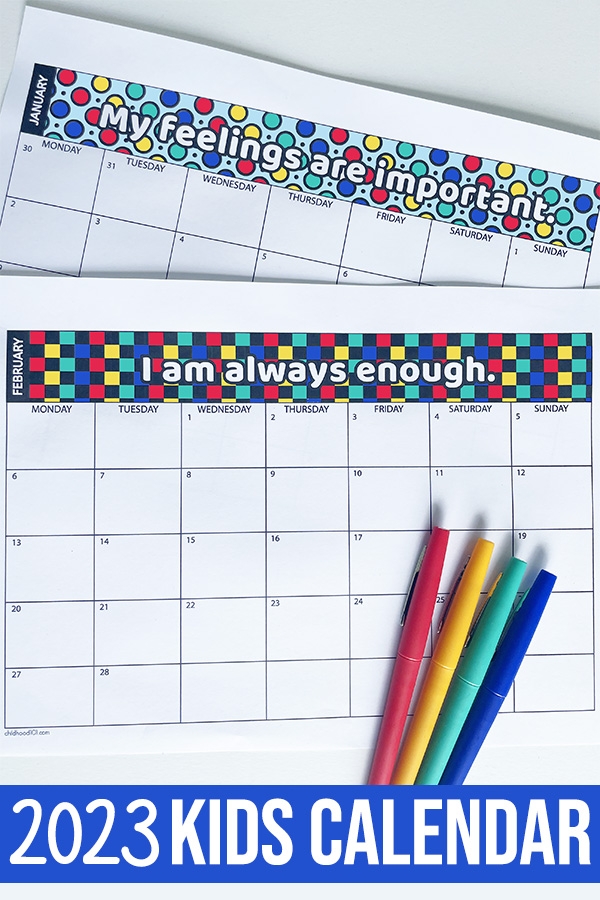 Free Printable Kids Calendar 2023 Audit Student