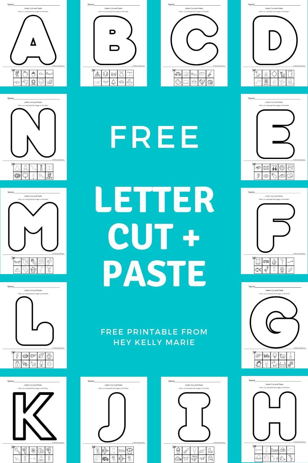 Free Printable Letter Cut And Paste Worksheets Hey Kelly Marie In 