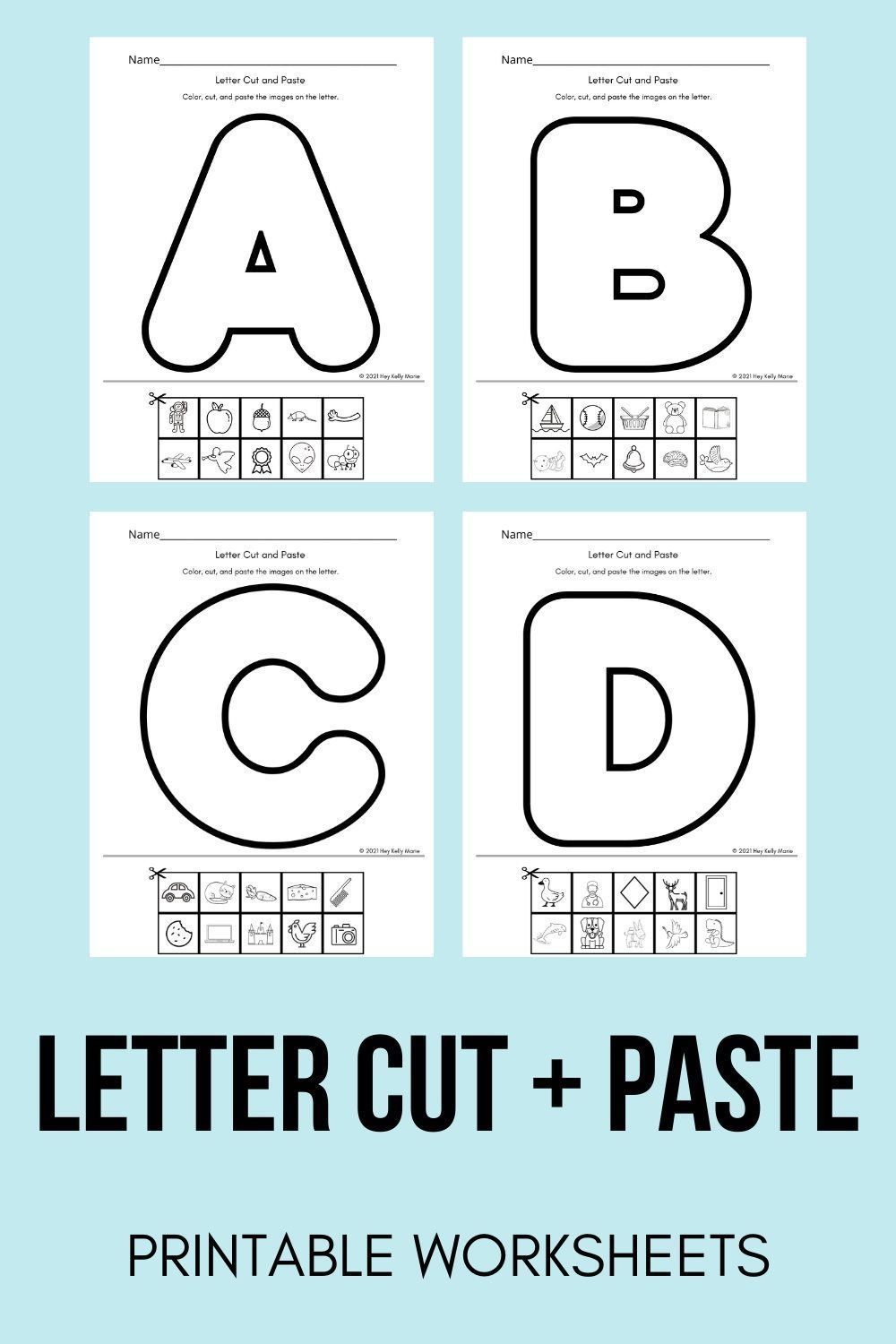 Free Printable Letter Cut And Paste Worksheets Hey Kelly Marie