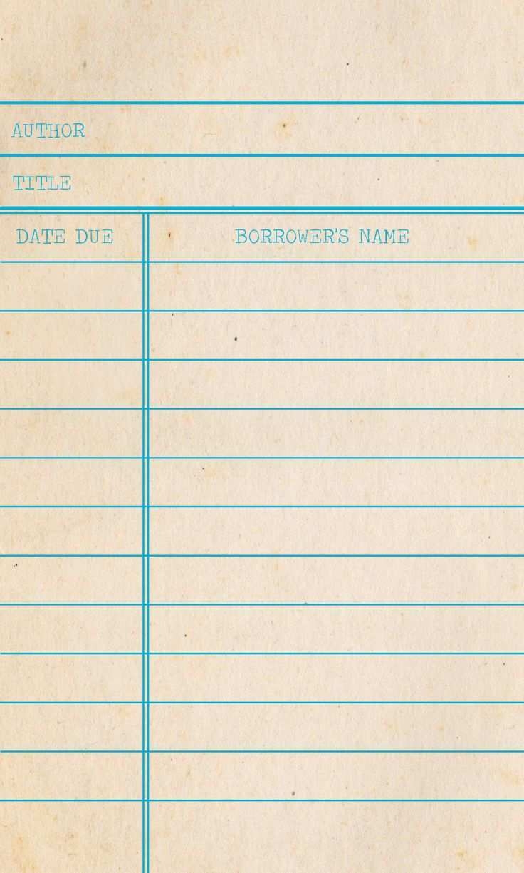free printable library card template
