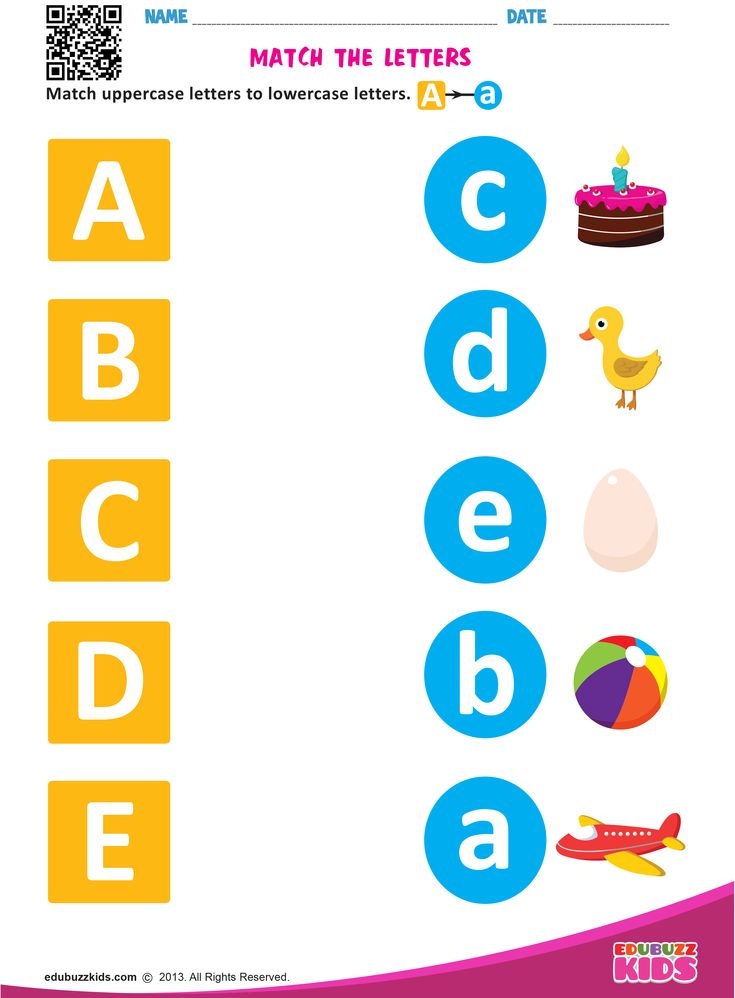 Free Printable Matching Letters Worksheets